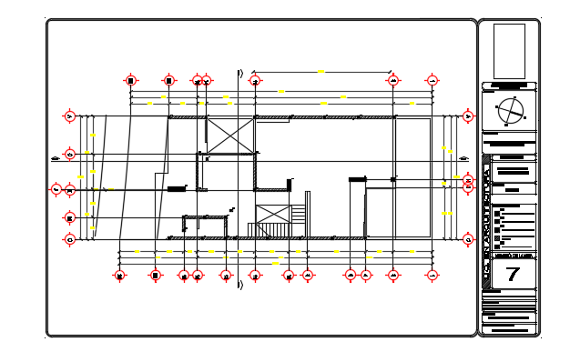 A column layout of the 24x10m architecture two story ground floor house plan