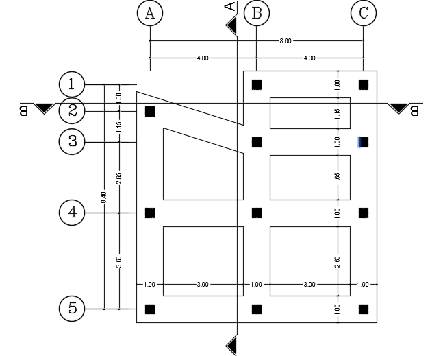 A construction site layout of the 8x8m architecture house plan CAD drawing