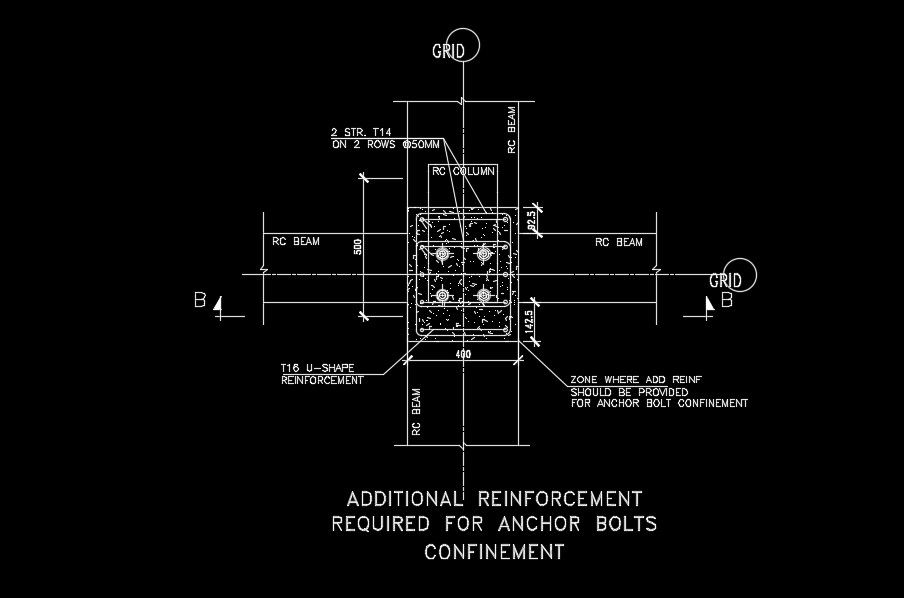 Additional reinforcement for anchor bolt detail
