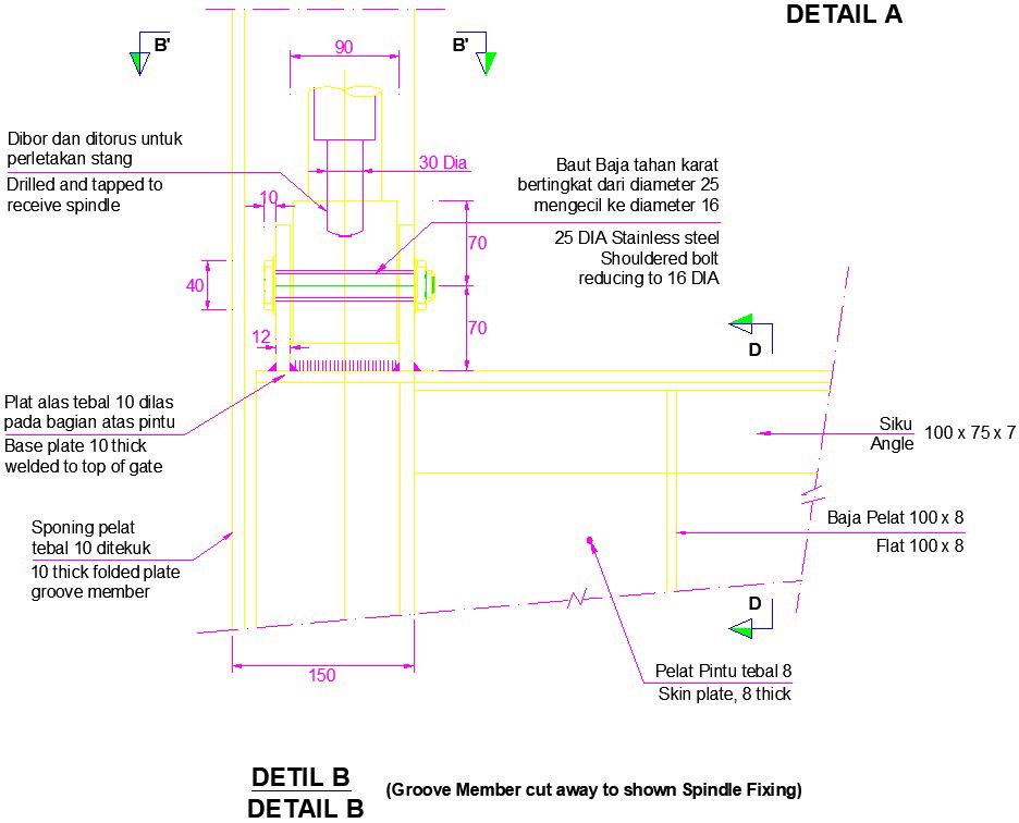 A detail BB view of the gate is given in this AutoCAD file