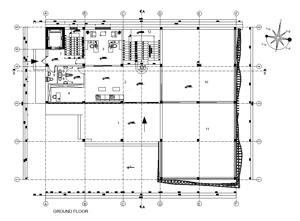 A detail description of the 25x20m ground floor museum 2D plan