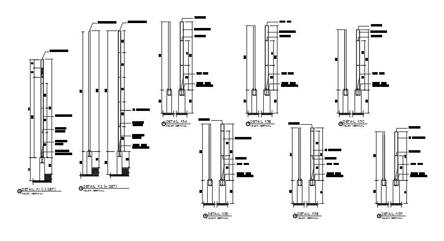 A detail drawing of the 3600x3100mm building column section