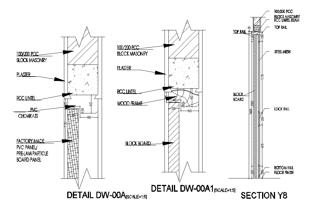 A detailed view of the 2400mm height of the door is given in this CAD file