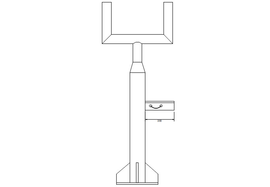 Adjustable Stirrup Head design in detail AutoCAD drawing, dwg file, CAD file