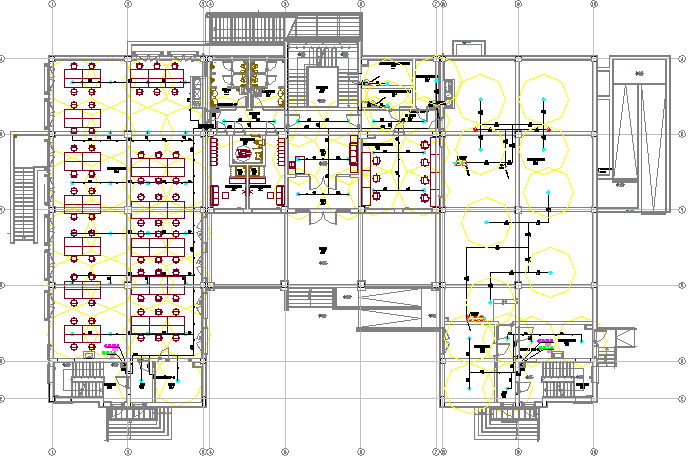 Administration building architecture layout plan details dwg file
