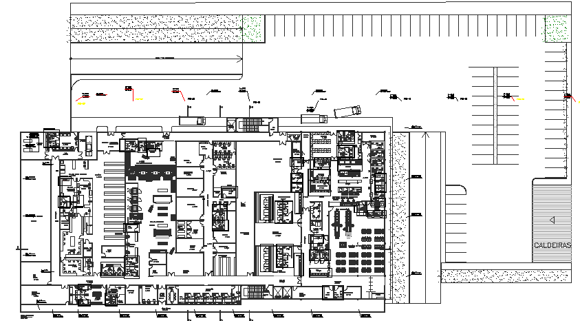 Administration office architecture layout plan details dwg file