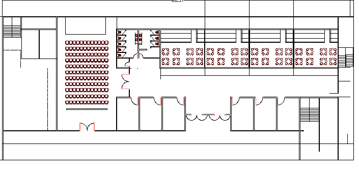 Administration office architecture layout plan details dwg file