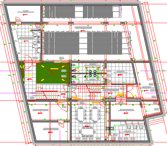 Administration office architecture layout plan details dwg file
