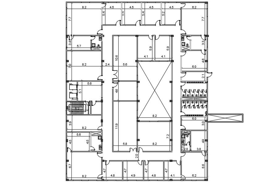 Administrative Office Floor Plan AutoCAD Drawing Download DWG File