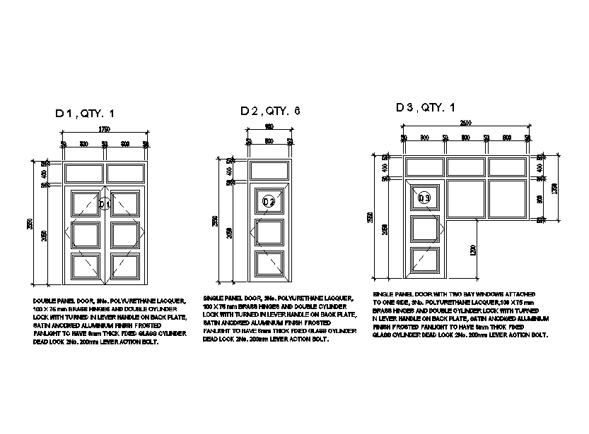 A door detail of 9x10m house plan is given in this Autocad drawing file. Download now.