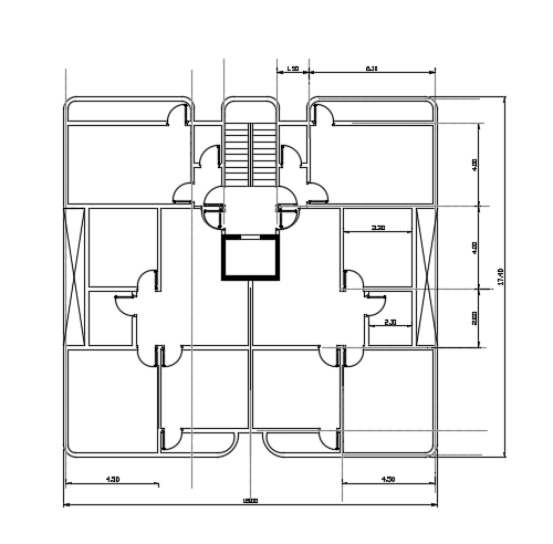 A door location of the 16x10m two story ground floor house plan