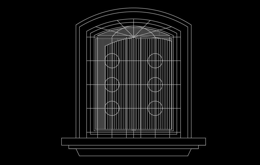 A double door arch type model is given in this AutoCAD drawing