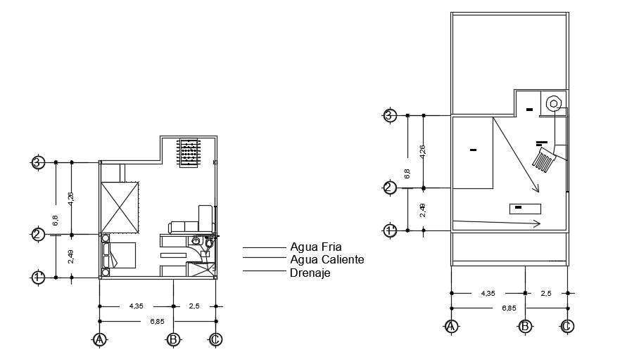 A final layout of the 7x15m works administration department second floor guest house plan