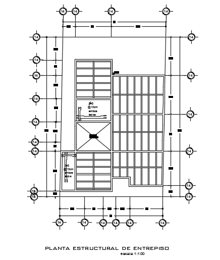 A framing layout of the 10x15m architecture house plan cad drawing