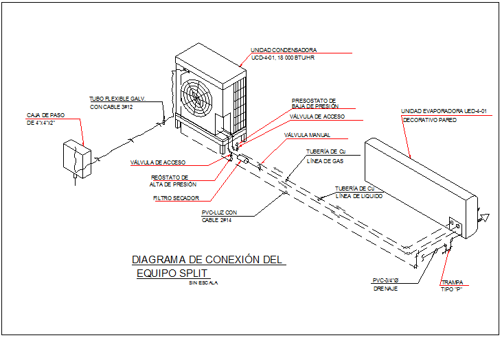 Air conditioning compressor inside machine, wall mounting structure detail dwg file