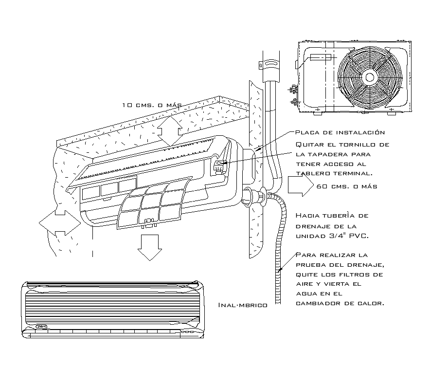 Air conditioning detail CAD blocks structure 2d view layout file