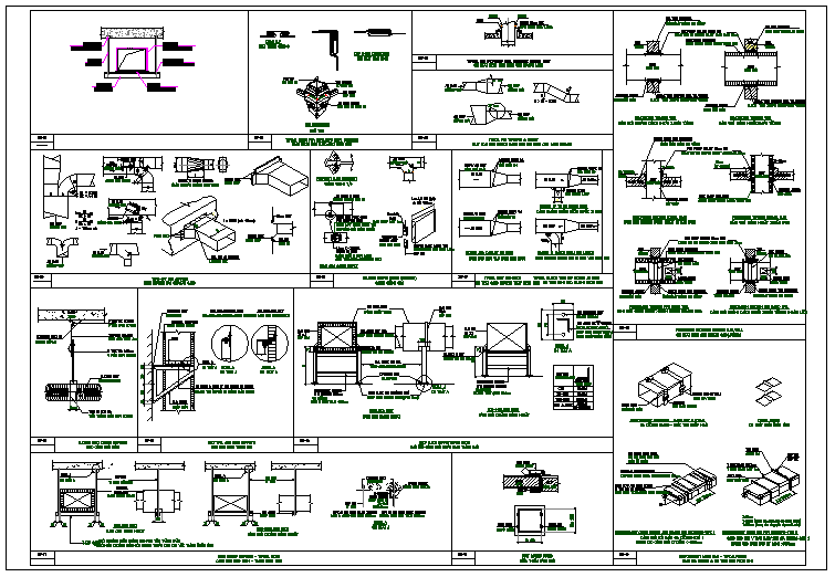 Air flow steel structure detail information dwg file