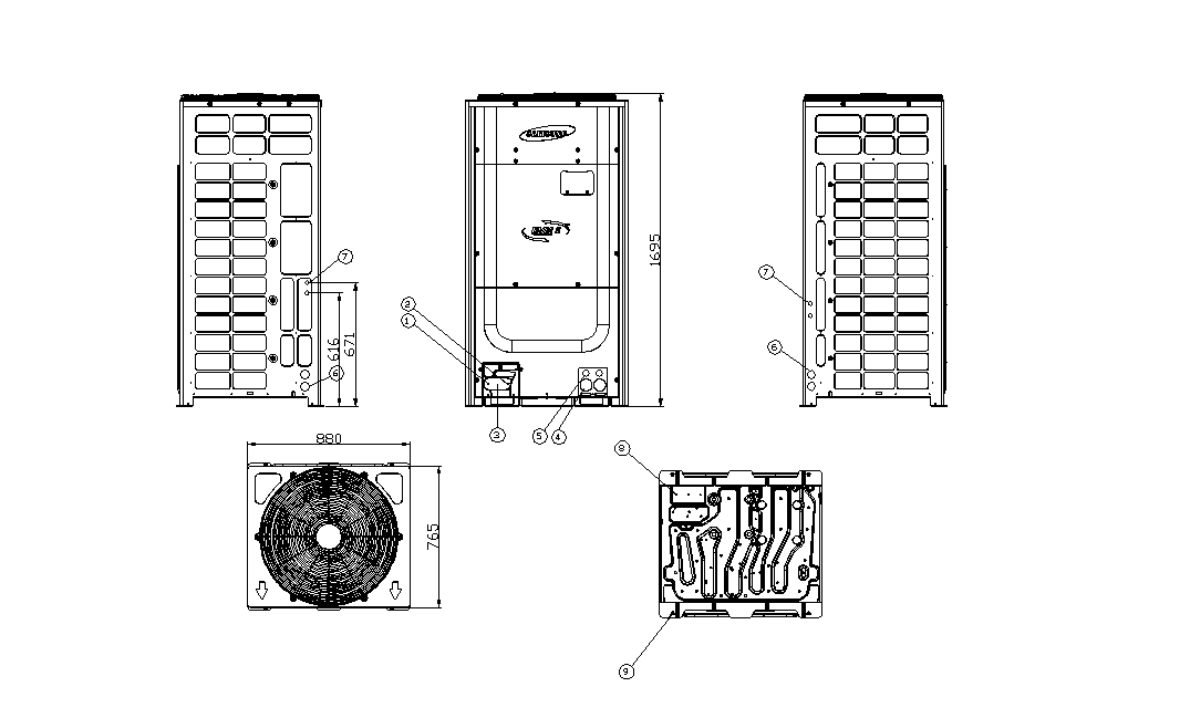 Air Conditional Compression Part Drawing DWG File