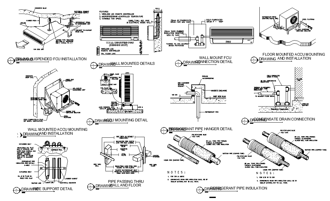 Air Conditional Installation AutoCAD Drawing DWG File