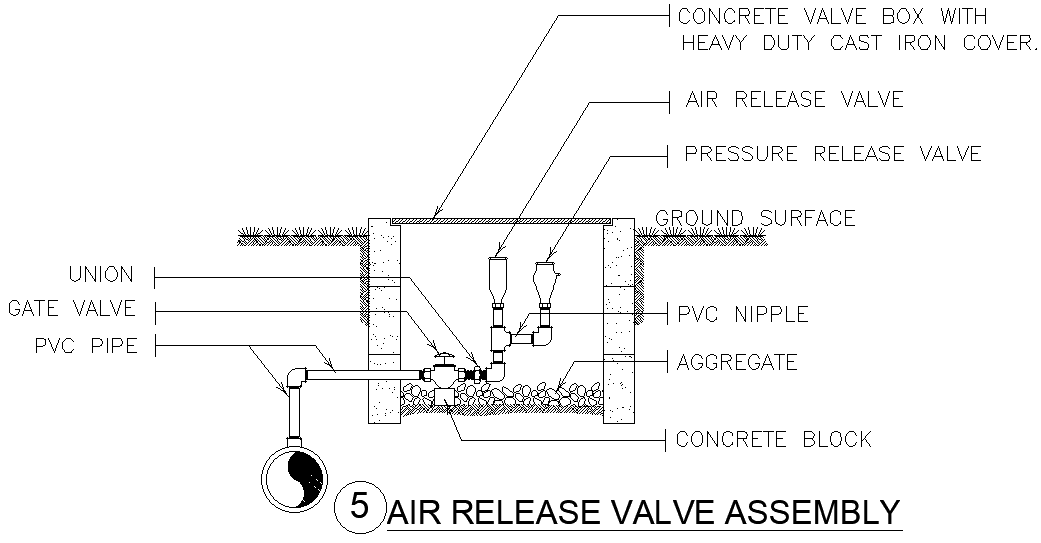 Air Release Valve Assembly Piping system AutoCAD DWG 