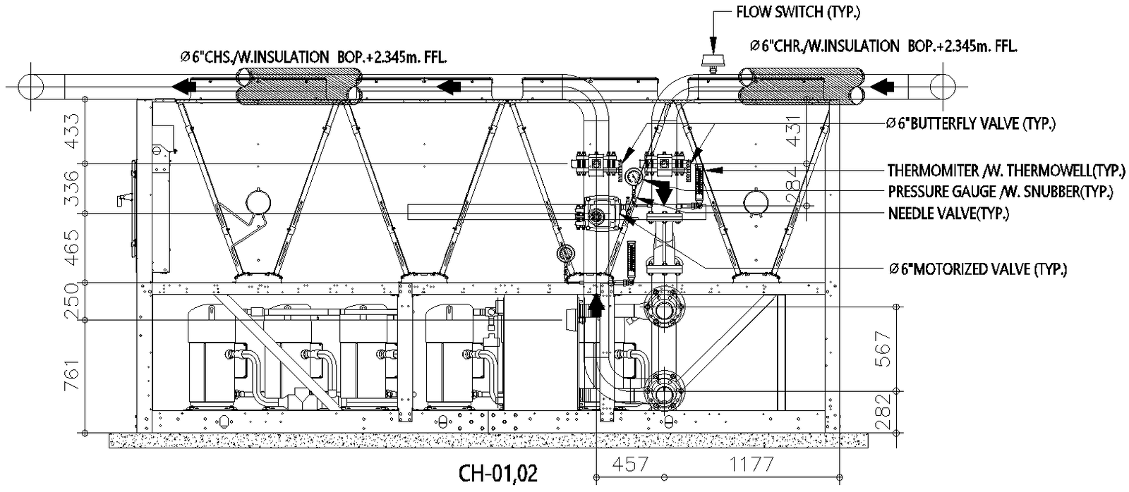 AutoCAD Machinery CAD of Air-to-Water Scroll Heat Pump