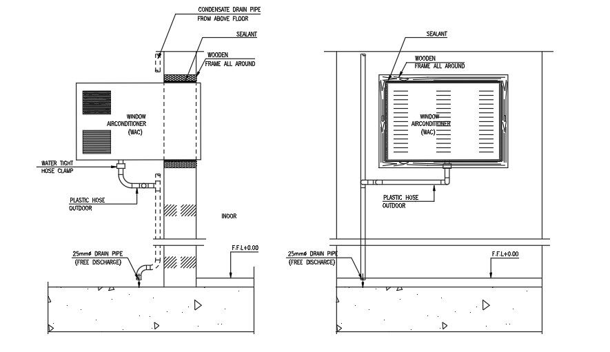 Air conditioner system fittings AutoCAD file, cad drawings