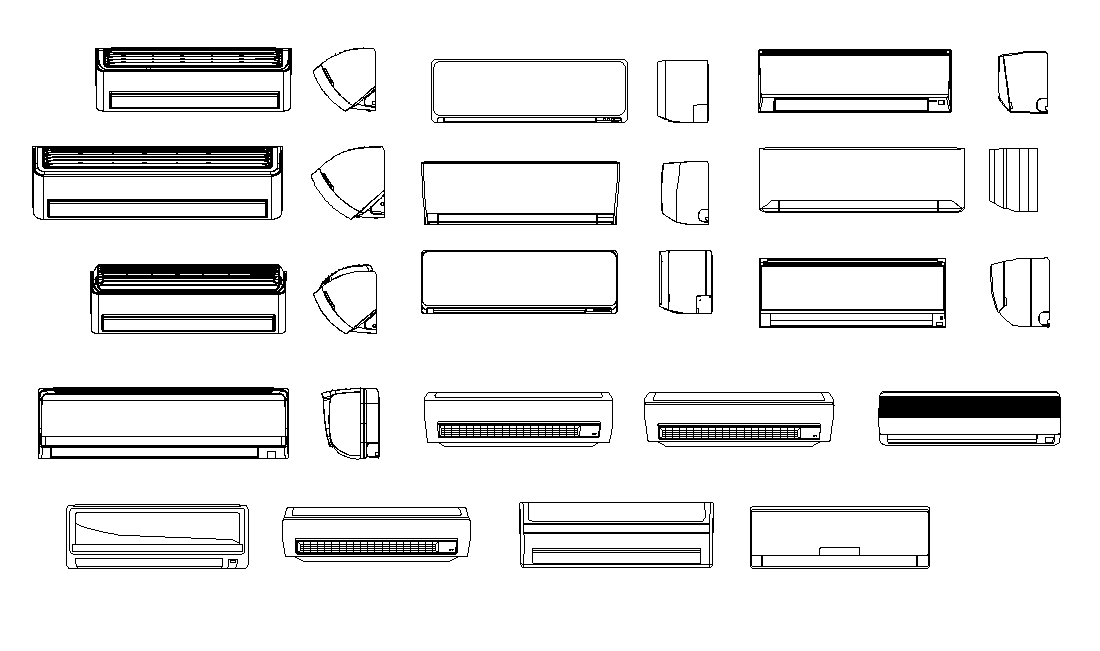 Air-conditioning block layout with sectional details in AutoCAD File