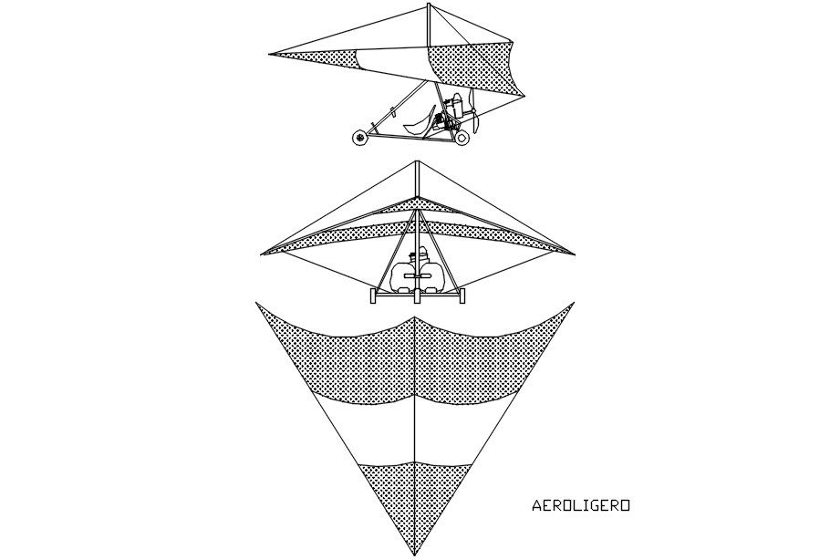 Aircraft block details in AutoCAD, dwg file.