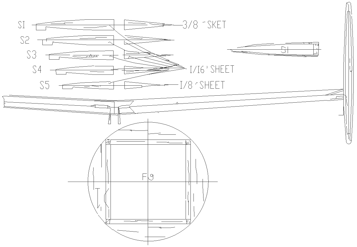 Airplane and Boat micro part detail DWG AutoCAD drawing
