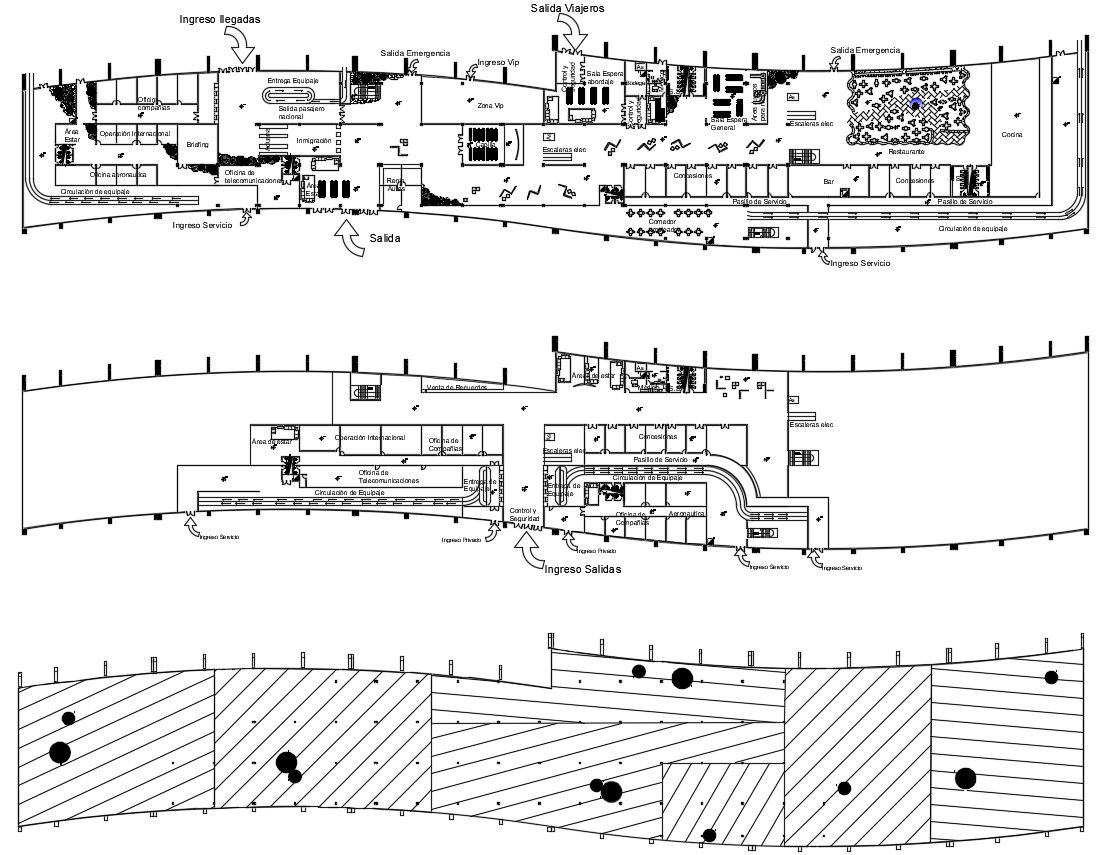 Airport Terminal Building Design CAD Plan