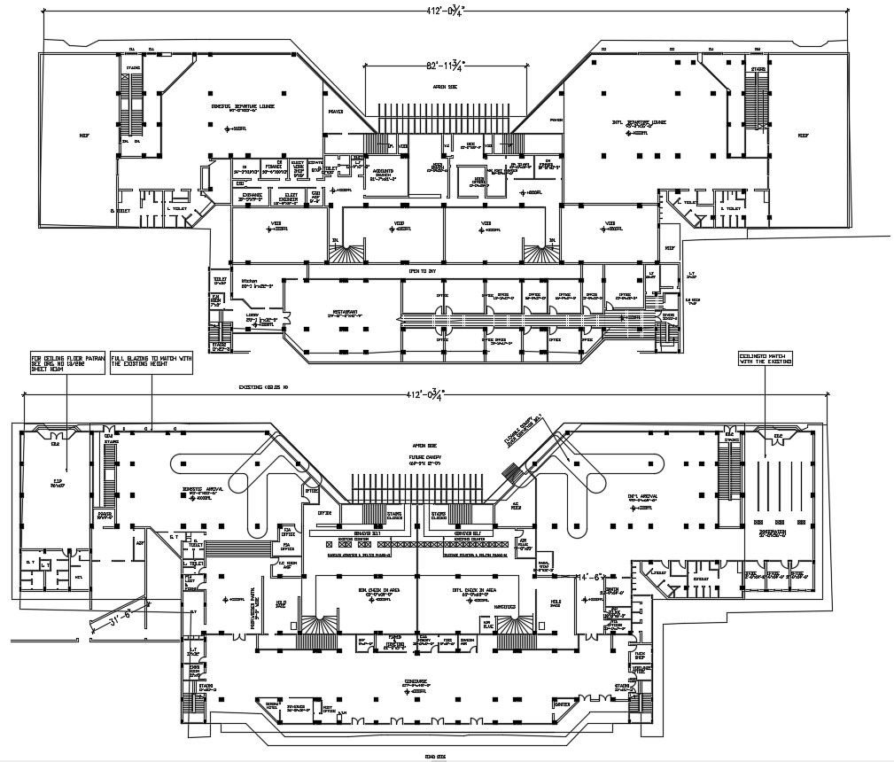 Airport Terminal Building Plan CAD File