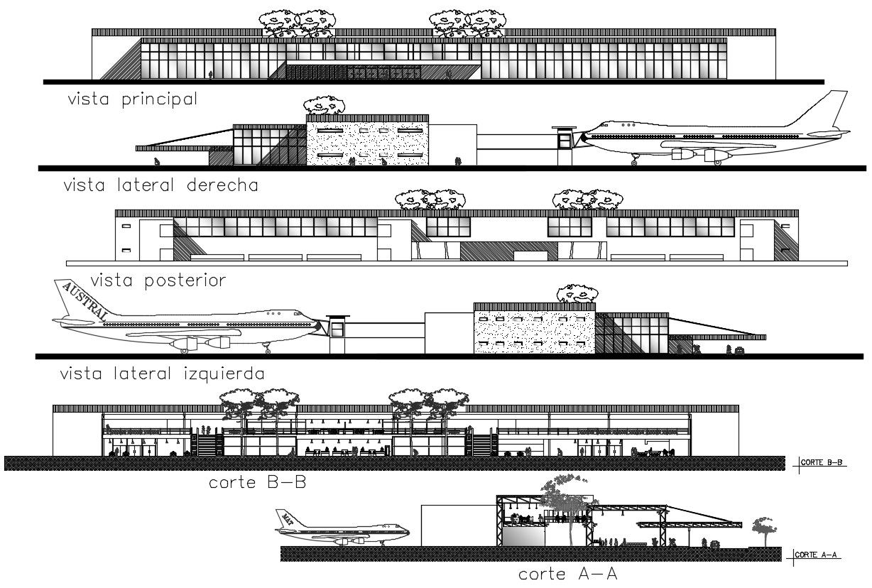 Airport elevation CAD drawing download