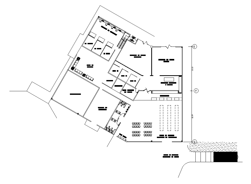 Airport office plan is given in this AutoCAD drawing file. Download now.