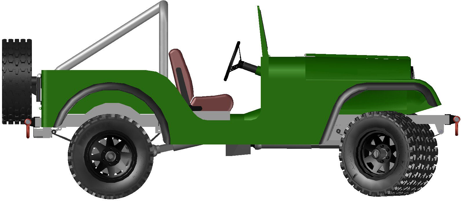 A jeep 3D view CAD drawing 