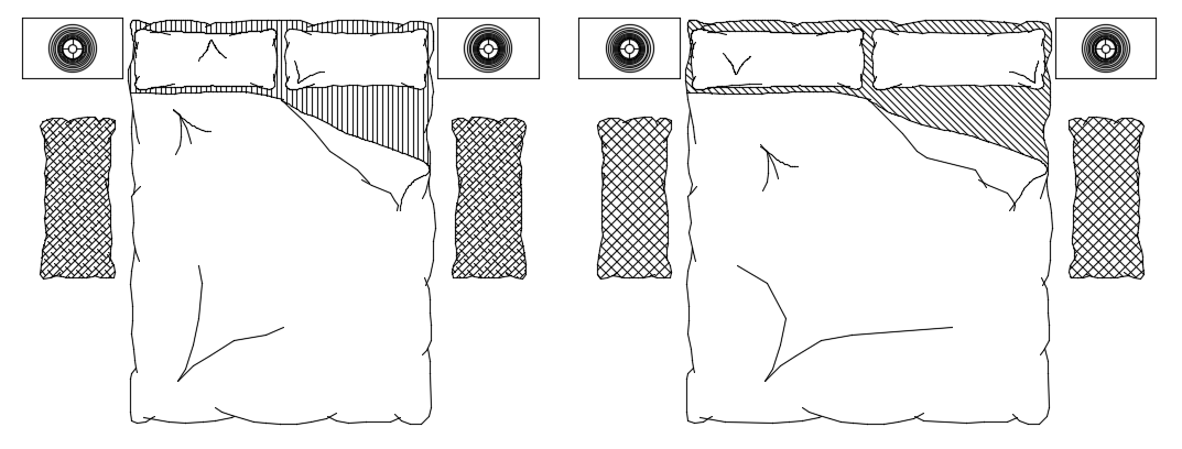 King and Queen Size Mattress AutoCAD DWG CAD Drawing
