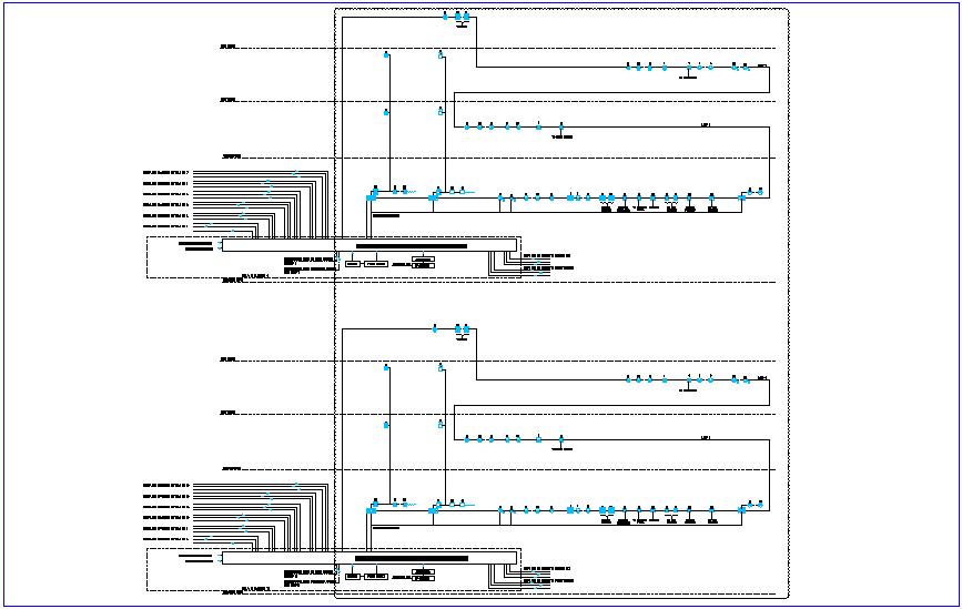 Alarm control system with cable connection view dwg file
