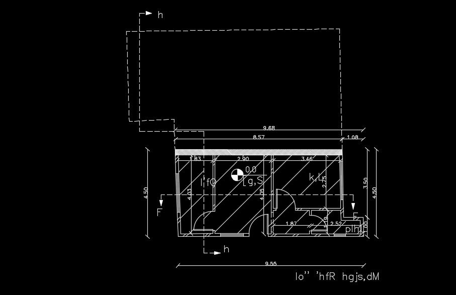 A layout of the 10x10m house plan