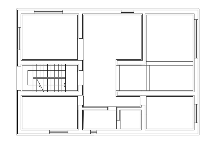 A layout of the 10x15m house plan drawing is given in this file