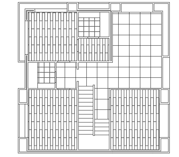A layout of the 11x11m three story first floor house plan cad 2d dwg file
