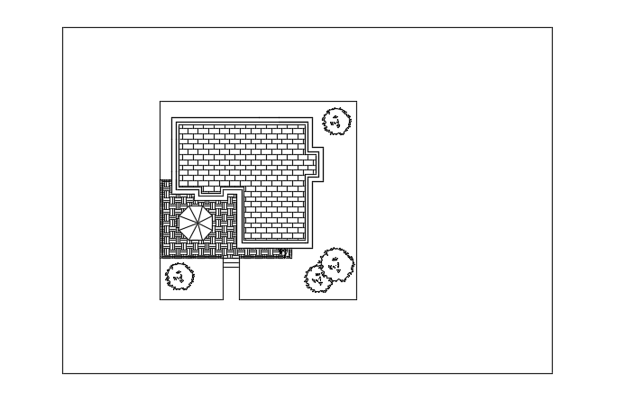 A layout of the 12x12m single story house plan cad drawing is given in this model