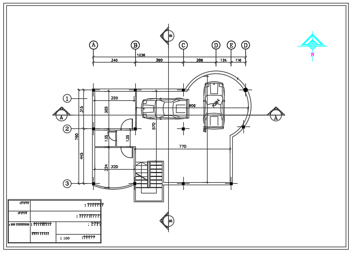 A layout of the 13x7m first floor villa plan cad model is given