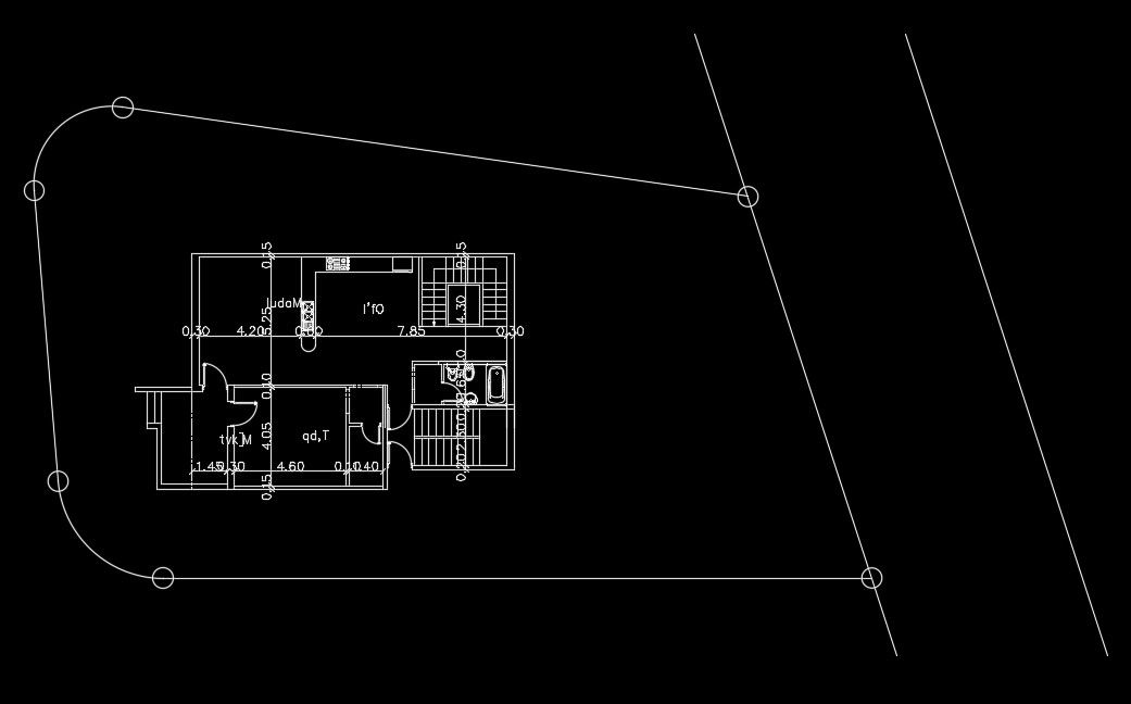 A layout of the 13x9m south facing 2bhk house plan AutoCAD drawing