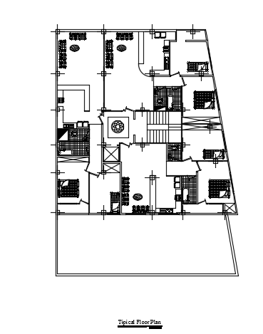 A layout of the 14x18m architecture apartment typical floor plan cad drawing