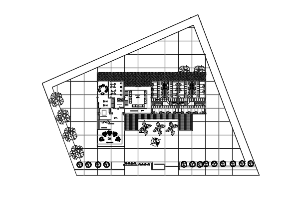 A layout of the 14x40m luxury villa first floor CAD 2d plan