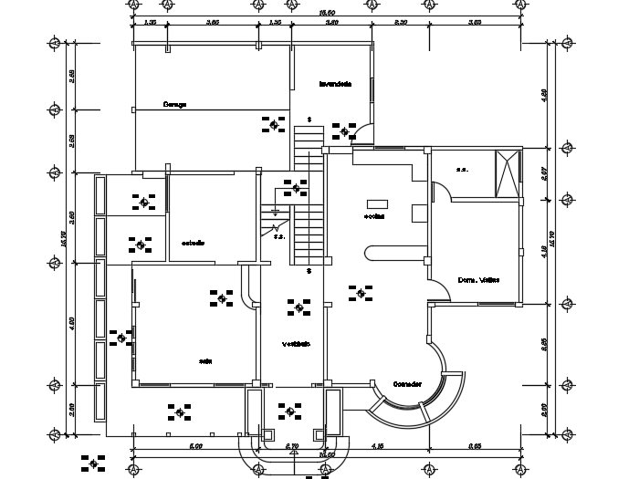 A layout of the 16x16m architecture ground floor house plan is given in this file