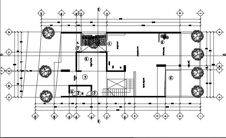 A layout of the 24x10m architecture two story ground floor house plan