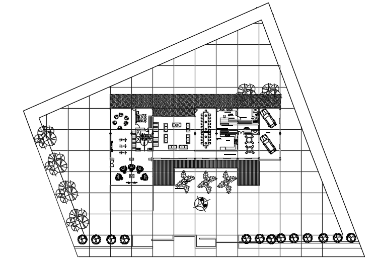 A layout of the 40x18m multifamily ground floor villa plan