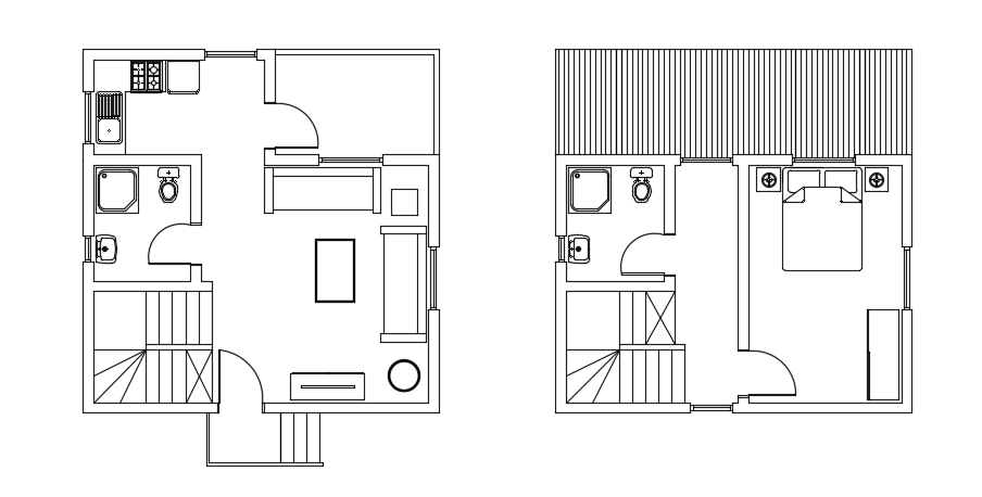 A layout of the 6x5m house plan 2d AutoCAD model is given in this file