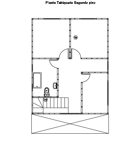 A layout of the 6x7m two story first floor house plan with 3bhk house plan cad drawing
