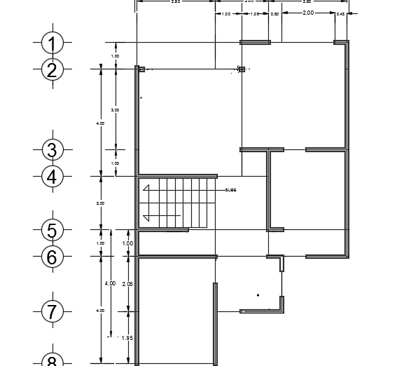 A layout of the 8x11m two story ground floor plan cad 2d drawing is given